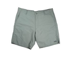 Aftco Shorts Mens Size 38 Green Nylon 8" Hiking Swim Fishing Outdoor Unlined
